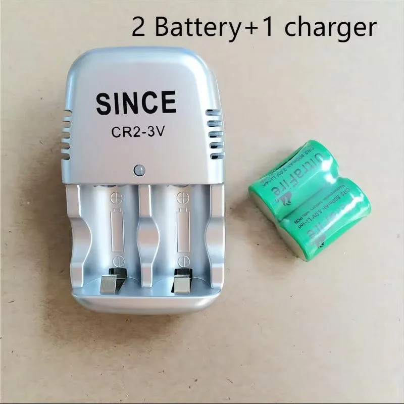 ถ่านชาร์จ 15270 CR2 ใหม่ +หัวชาร์จ 3V CR2 กล้องดิจิตอล ผลิตจากแบตเตอรี่พิเศษ 2 Battery+1 แท่นชาร์จ