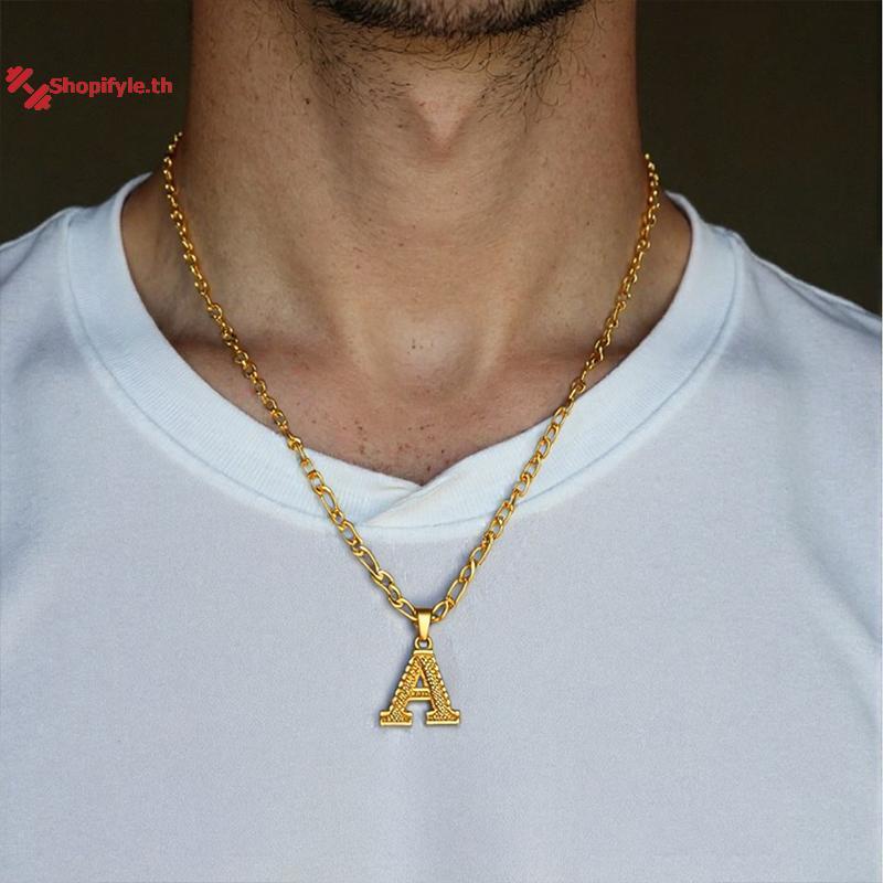 Shopifyle 26 ตัวอักษรสร้อยคอแฟชั่น Gold AZ สร้อยคอจี้ตัวอักษรเครื่องประดับอเนกประสงค์ th