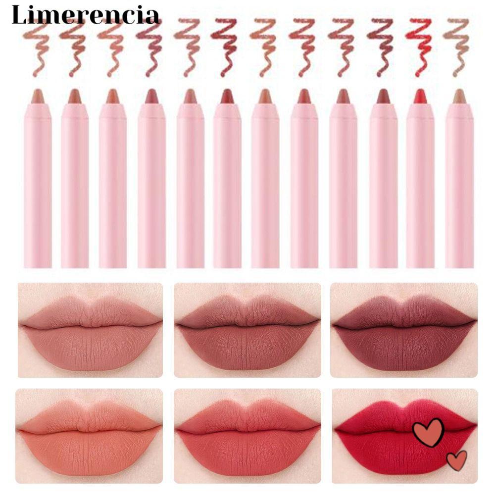 LIMERENCIA Lipliner Pencil, Velvet Waterproof Lip Liner, Matte Natural Outline Lip Contour Line Velv