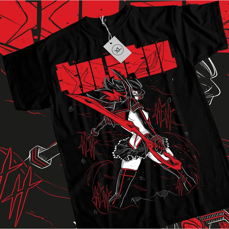 Kill la Kill Ryuko เสื้อยืดสําหรับผู้หญิงอะนิเมะ ryuko matoi senketus เสื้อสีดําทุกขนาด