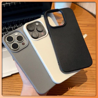 เคสไอโฟน 16 สำหรับ iPhone 15 13 12 11 Pro Max X XR XS Max 8 16 7 15 Plus 15 16 Pro ปกหนังลายพื้นผิวขั้นสูงสีทึบเรียบง่าย