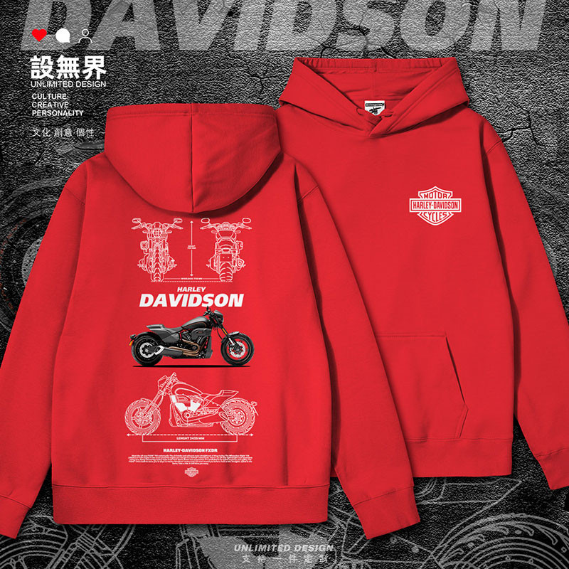 🔥 เสื้อสเวตเชิ้ตมีฮู้ดพิมพ์ลาย Speed Passion สำหรับรถจักรยานยนต์ Harley Davidson FXDR2 สำหรับผู้ชายแ