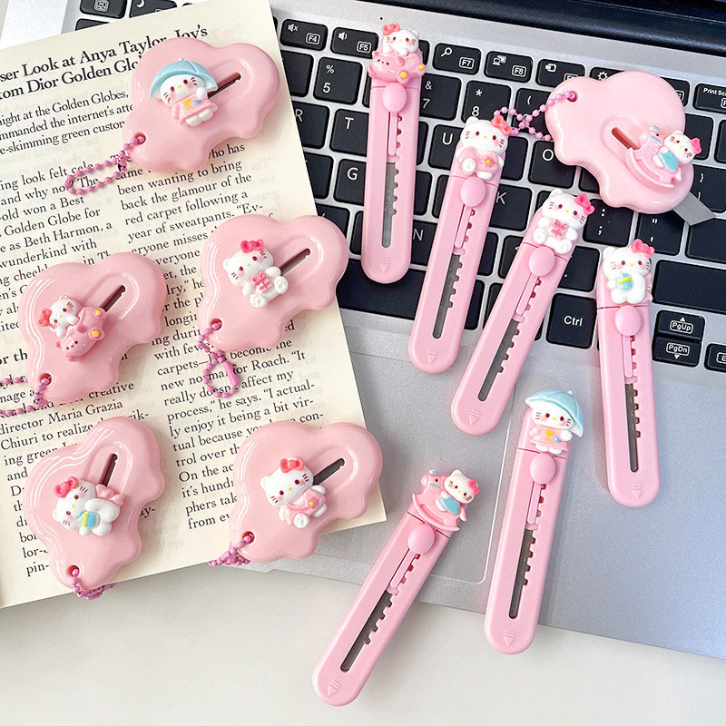 ATH 🛠 ">NO9001<" มีดคัตเตอร์ สีชมพูน่ารัก มีดเปิดกล่องพกพา ตัดกระดาษสำนักงาน  สำหรับนักเรียน" thumbnail 5