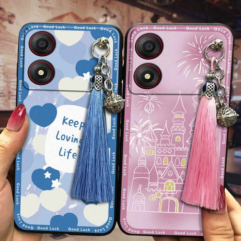 พู่ Bell เคสโทรศัพท์สําหรับ ZTE Blade A34 ออกแบบแฟชั่นกันน้ําป้องกันน่ารักกันกระแทกกระเป๋าโทรศัพท์ D