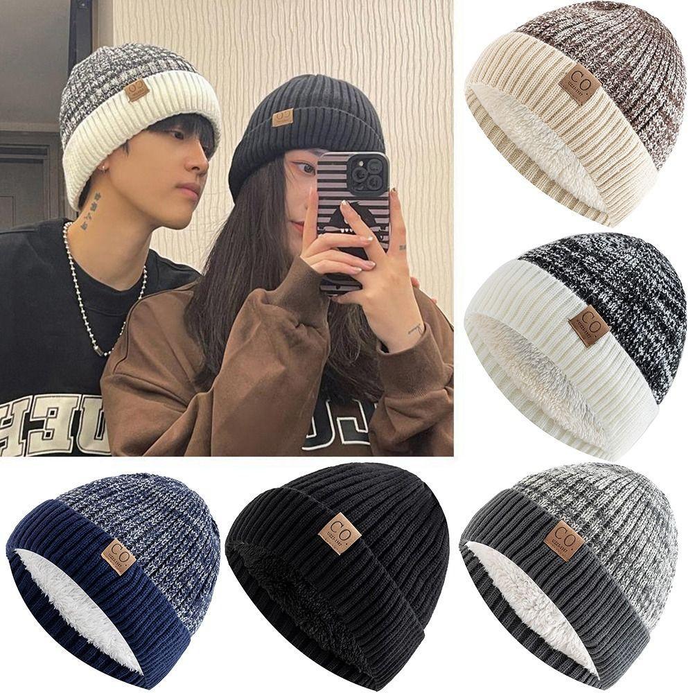 หมวกถักนิตติ้งWarm Windproof Beanies สำหรับผู้หญิงและผู้ชาย จากวัสดุคล้ายขนแกะโพลีเอสเตอร์ กันลมหนาว - รูปที่ 2
