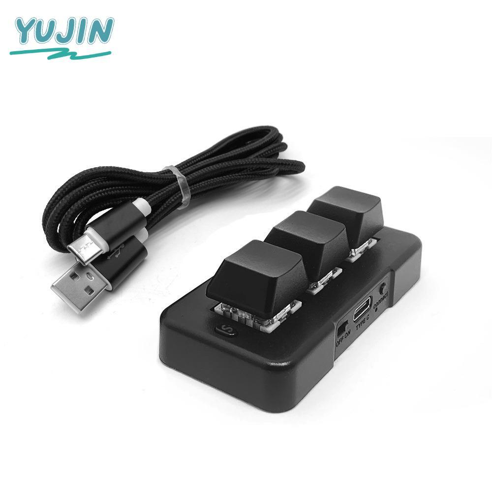 YUJIN คีย์บอร์ดที่กําหนดเอง, MK321U MK321G MK321BT คีย์บอร์ด 3 คีย์, Mini USB + BT Dual-mode สีดําสี