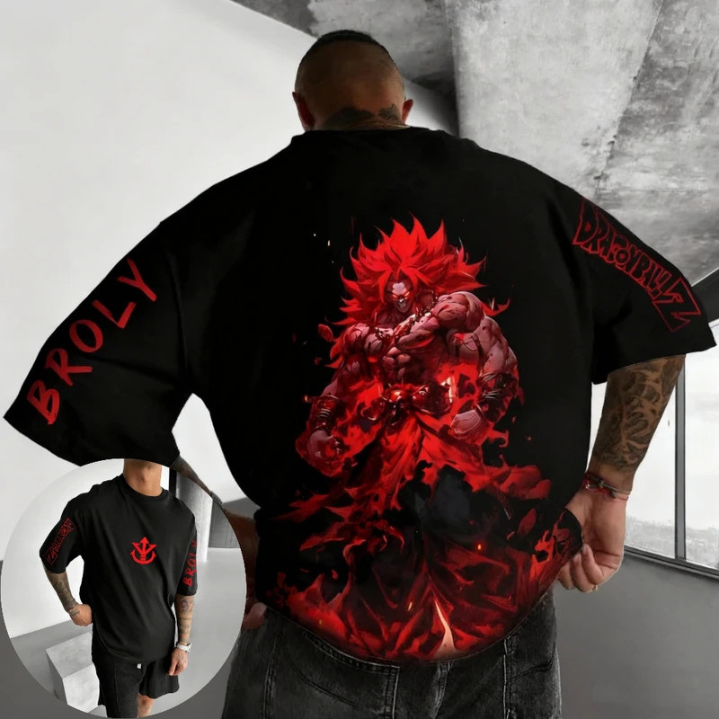 Dragon Ball Broly Anime เสื้อยืดผู้ชายและผู้หญิง, เสื้อหลวมขนาดกะทัดรัดและเสื้อเชิ้ตแขนสั้นผู้ชายฤดู