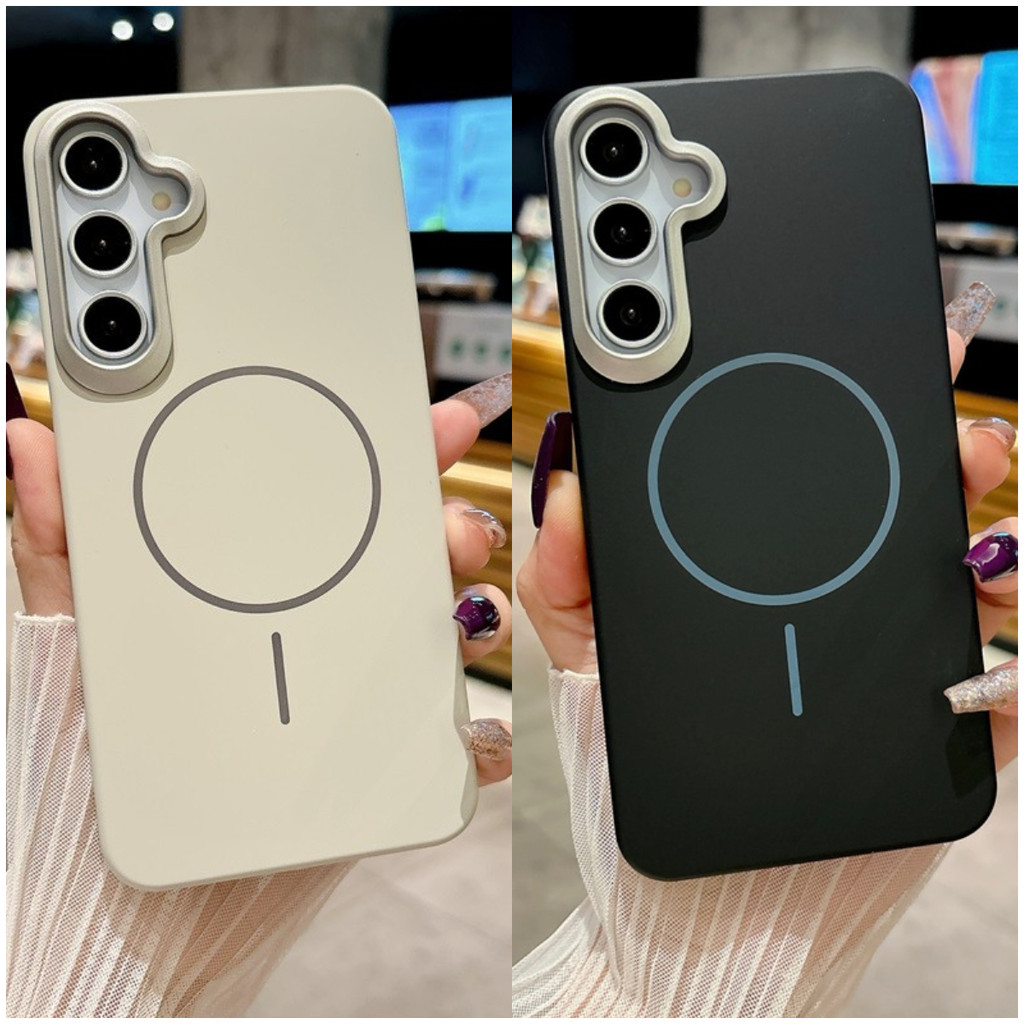 เคส samsung a07 Magnetic Matte 56 5G Case สำหรับ Samsung A55 A54 A36 A35 A26 A25 A17 A15 A07 A06 4G 5G ปุ่มดั้งเดิมรู้สึกมือป้องกันสีทึบ