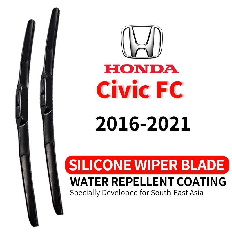 ที่ปัดน้ำฝนรถยนต์ คุณภาพสูง ซิลิโคน กันน้ำ Honda Civic FC 2016-2021 (1 ชุด) เงียบ พร้อมส่ง