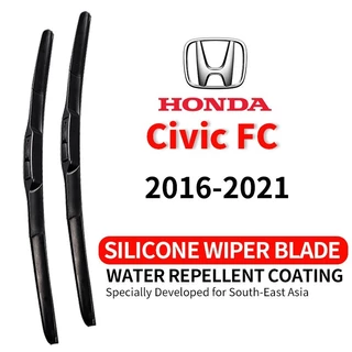 ที่ปัดน้ำฝนรถยนต์ คุณภาพสูง ซิลิโคน กันน้ำ Honda Civic FC 2016-2021 (1 ชุด) เงียบ พร้อมส่ง
