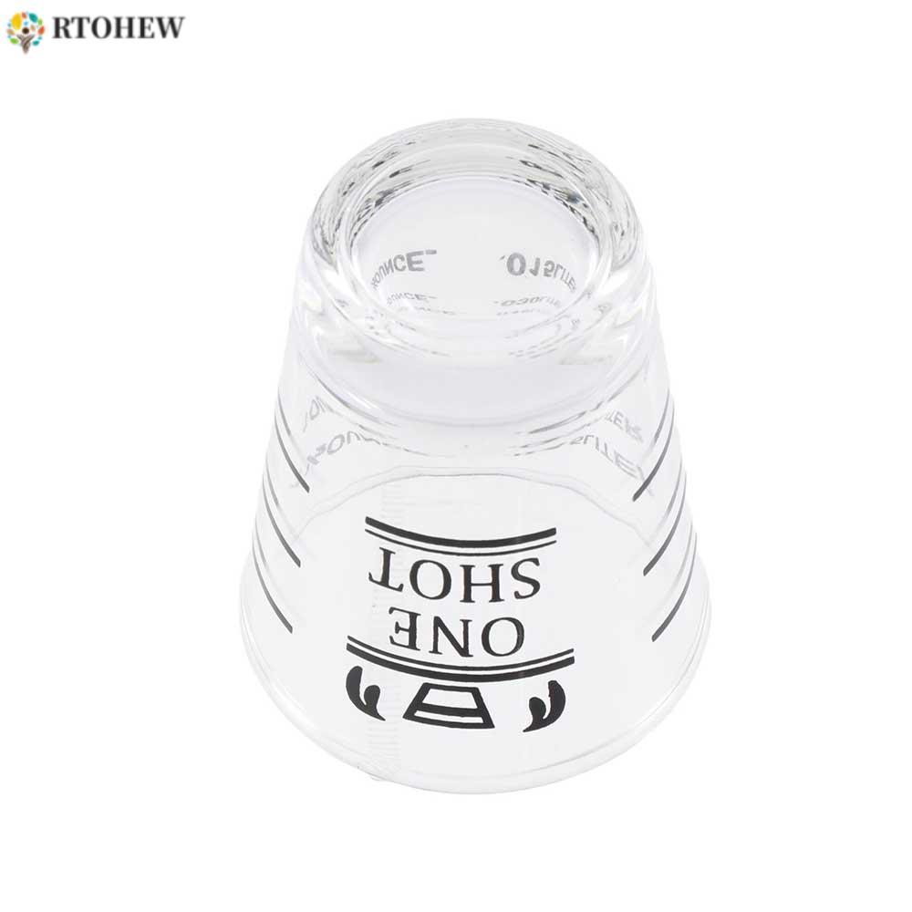 RTOHEW Jigger 1.5oz/45ml พร้อมสเกลแก้วช็อตสําหรับงานหนักทนความร้อน