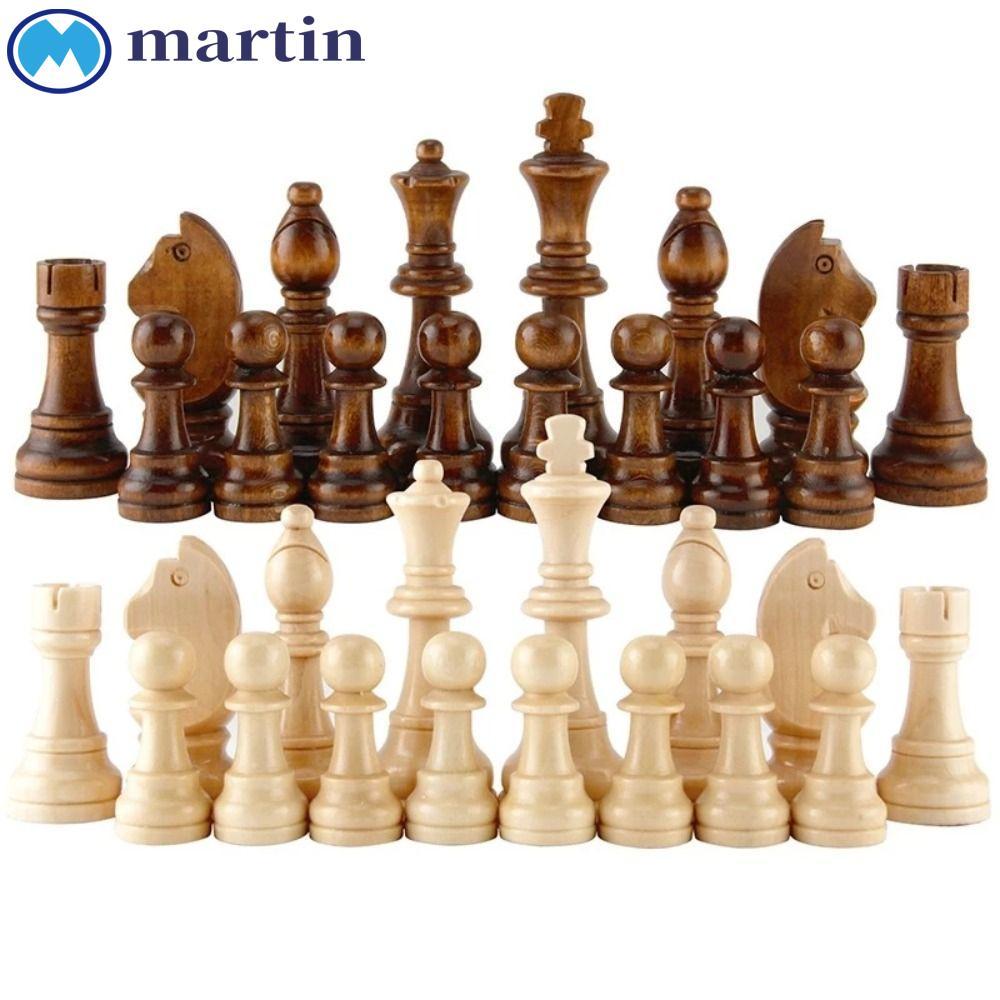 MARTIN ชุดหมากรุกคํา 32 ชิ้น, 2.2 ในหมากรุกไม้สากล, Staunton พร้อมแผ่นป้องกันที่ละเอียดอ่อนปรับปรุงเกมหมากรุกปัญญามาตรฐาน Tournamen