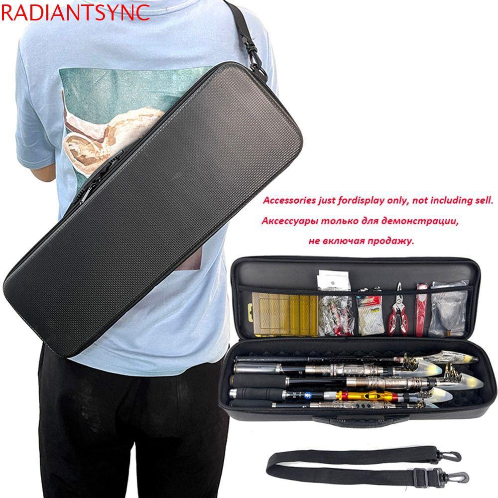 RADIANTSYNC กระเป๋าตกปลาเครื่องมือฟองน้ําซับกล่องเครื่องมืออเนกประสงค์กลางแจ้งตกปลา Rod Storage Hard Case ซิปกันกระแทก Fishing Pole Storage Case ราคา ถูกที่สุด ดีลบีเคเค