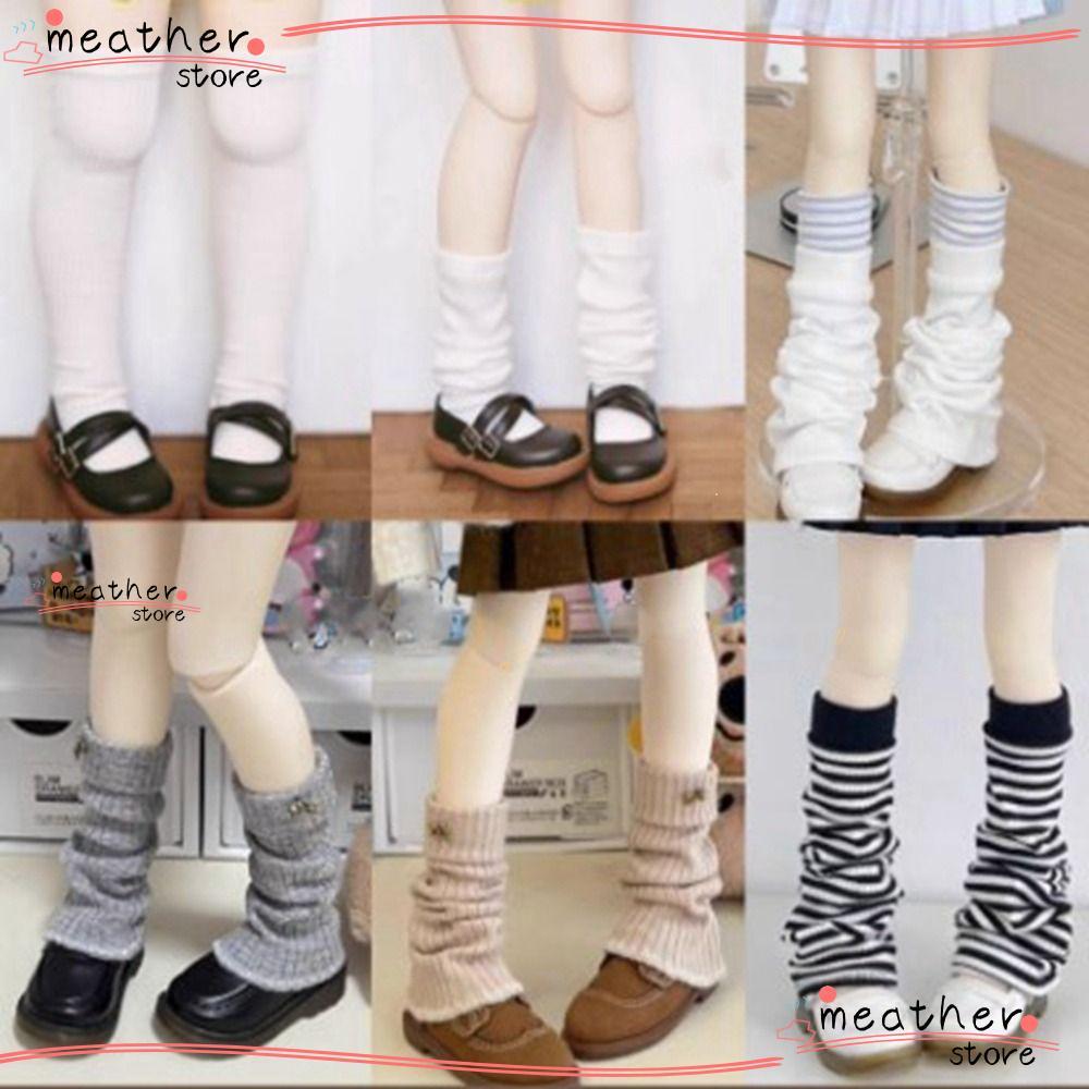 MEATHERSTORE Stocking เสื้อผ้า, DIY อุปกรณ์เสริม Mini Stripe ถุงเท้า,ชุดลําลองแฟชั่นคริสต์มาสของเล่น