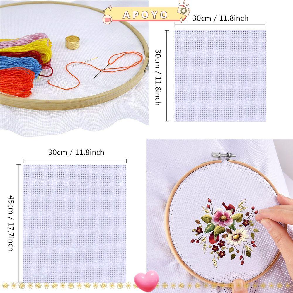 APOYO Aida Cloth Handcraft Craft Canvas เย็บปักถักร้อย Cross