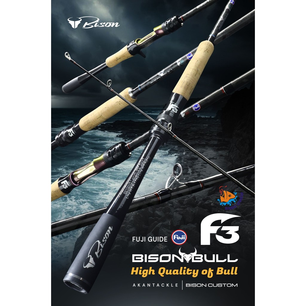 คันเบ็ด BISON F3 2025 คันตีเหยื่อปลอม X-Cross ไกด์ Fuji มีคันเบทและคันสปิน