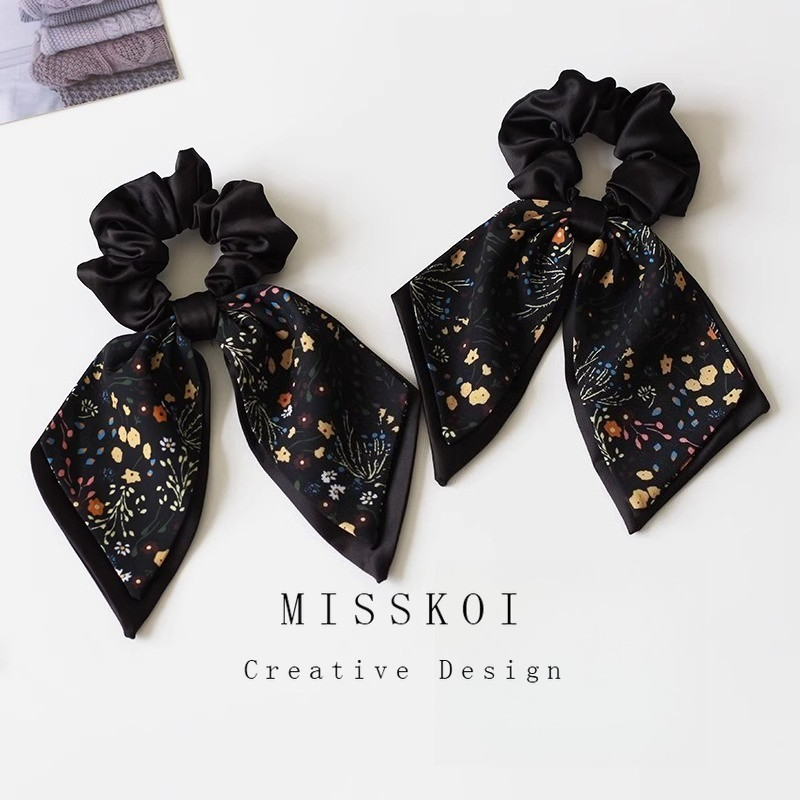 สายรัดผมBowknotขนาดเล็กMissKoiลายดอกไม้ ยืดหยุ่นสูง ทนทาน