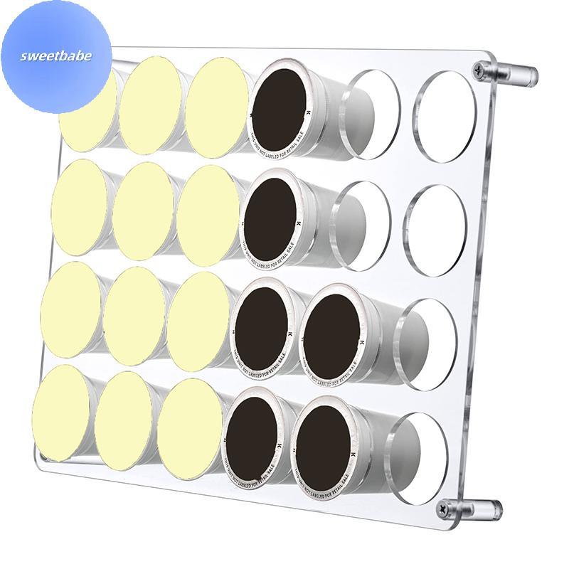 SEBABE 24-Slot กาแฟแคปซูลผู้ถือลิ้นชัก Organizer Traypatible K-Cup กาแฟ Pods อะคริลิคแคปซูลจอแสดงผล 