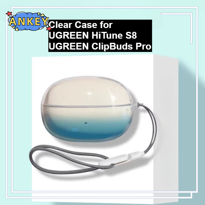 for UGREEN ClipBuds Pro Case Protective Transparent Clear TPU Covers UGREEN HiTune S8 Bluetooth Earphone Shell Portable