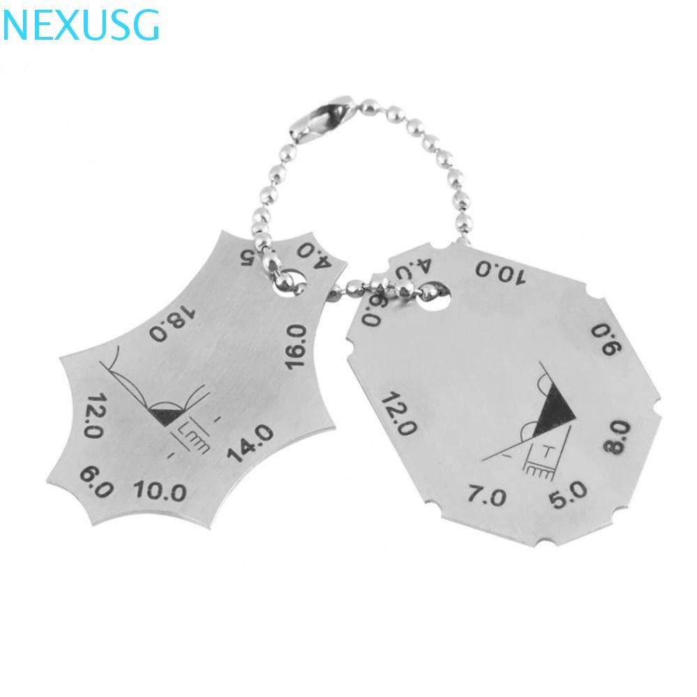 NEXUSG Weld Gauge, Fillet Weld Tee Joint Welding Gauge, 2 ชิ้นคอความลึกขายาวสแตนเลสเครื่องเชื่อมตรวจ