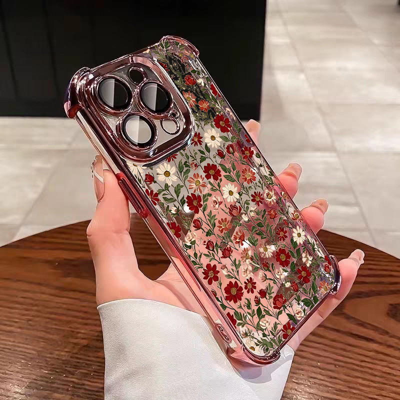 สําหรับ OPPO Reno 15 Pro 15F 14 13 12 Plus 5G 14F 13F 12F A6 PRO A5PRO F29 Soft Vintage ดอกไม้ขนาดเล