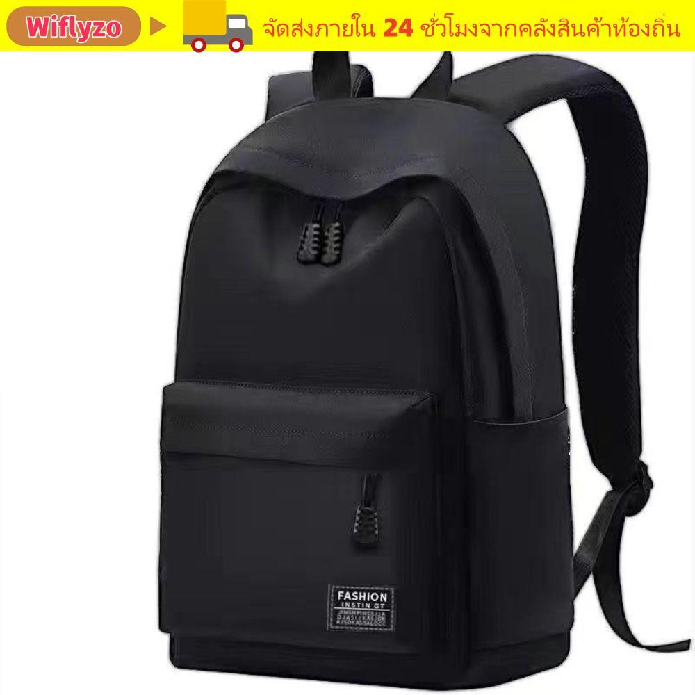 WIFLYZO กระเป๋าเป้สะพายหลังอเนกประสงค์ สำหรับนักเรียน ขนาด 15 นิ้ว สีเทาและดำ ทันสมัย