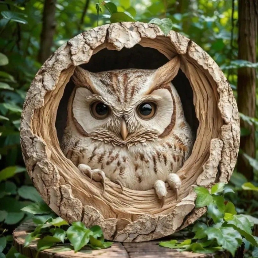 HELLOYOUNG Aluminium Owl Wall Art Decor for Living Room Bar Coffee Cafe Home Valentine Gift