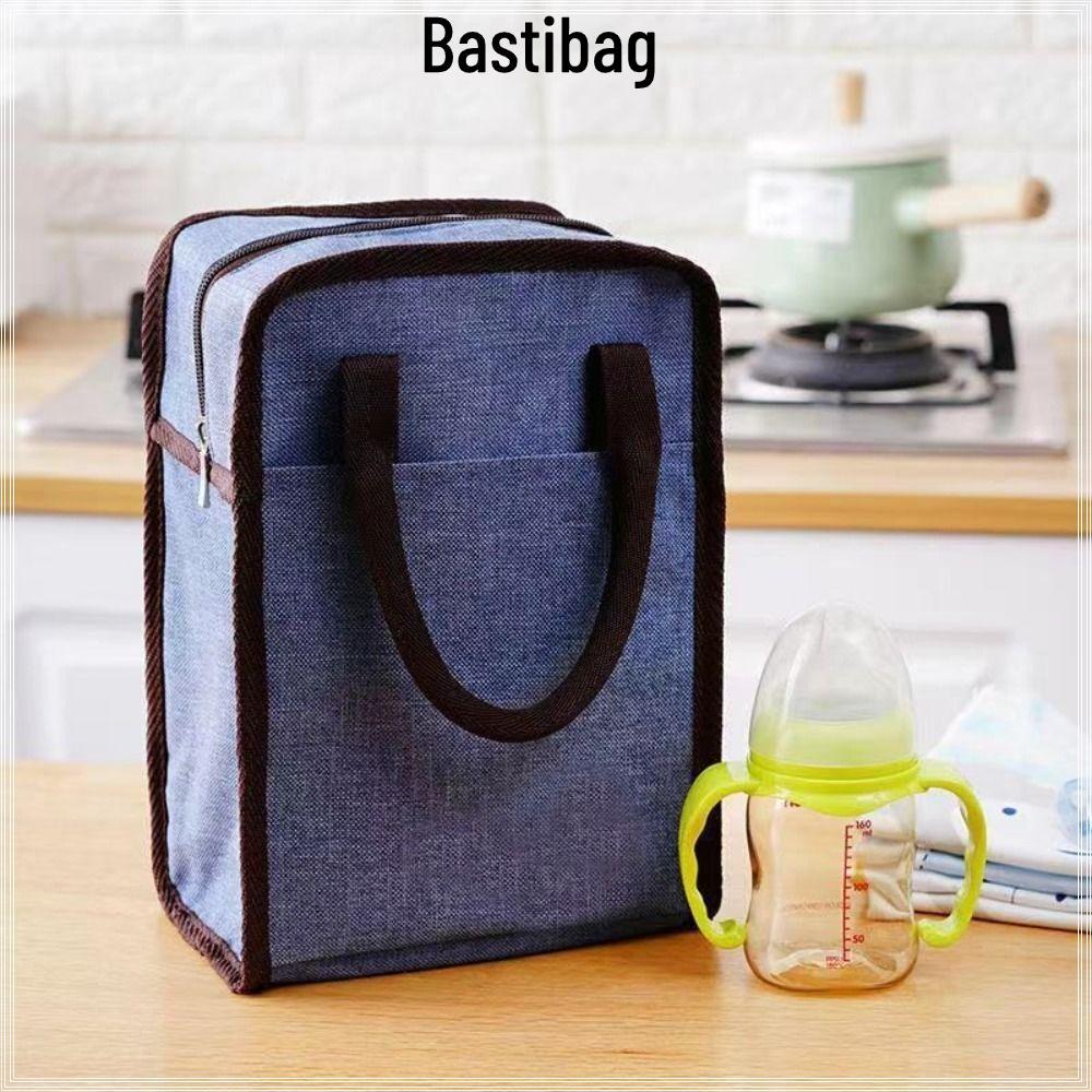 BASTIBAG กล่องอาหารกลางวันหุ้มฉนวน, กระเป๋าเก็บความร้อนผ้าความจุขนาดใหญ่, ที่เก็บอาหารเก็บสดรถเข็นเด็กแบบแขวนออกแบบกระเป๋าข้าวลาย