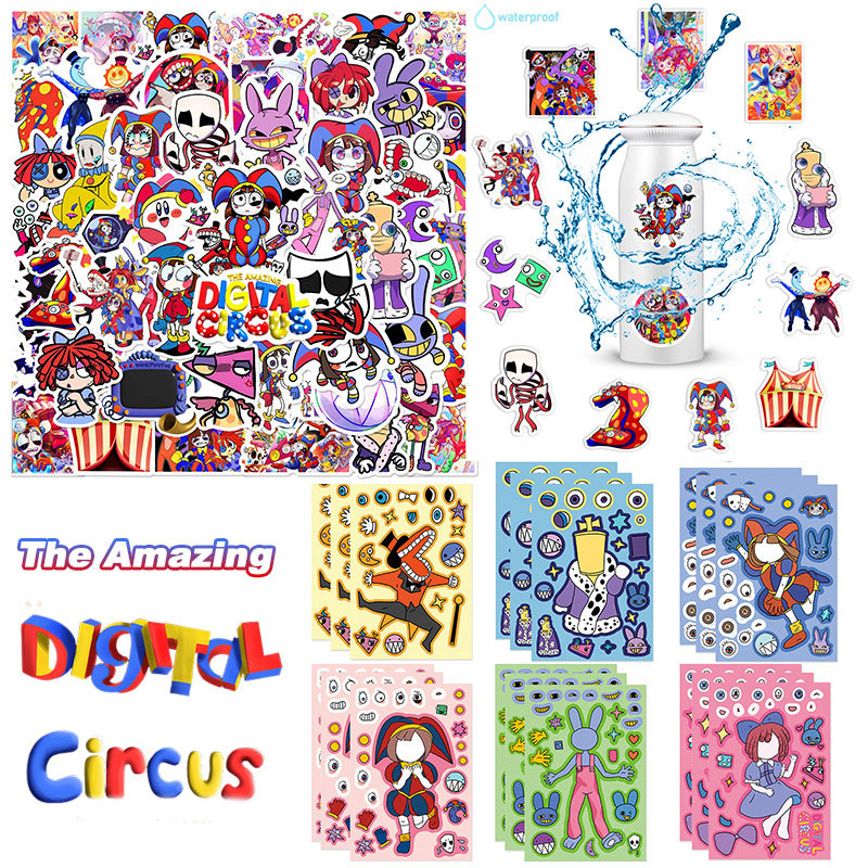 The Amazing Digital Circus 60 ชิ้นการ์ตูนสติกเกอร์กันน้ํารุ่นสะสมของเล่นของขวัญสําหรับเด็กและนักเรียน