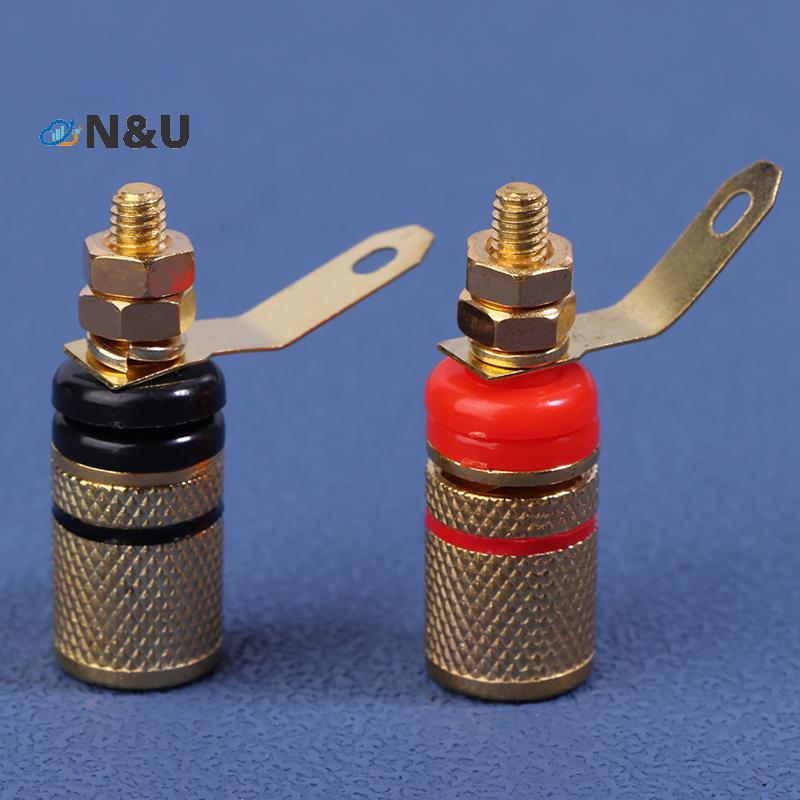 N&U 1 คู่ Gold Plated Amplifier ลําโพง Binding Posts Terminal 4 มม.Soets ปลั๊กลําโพง Ja Connector Audio Terminal ปลั๊กกล้วย