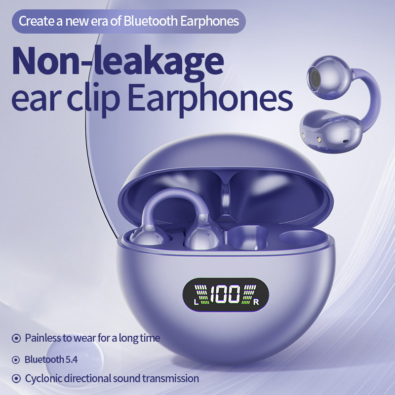 ใหม่ Sport Earclip หูฟังไร้สายหูฟังบลูทูธสําหรับเล่นเกมจอแสดงผล LED สําหรับมือถืออัจฉริยะ