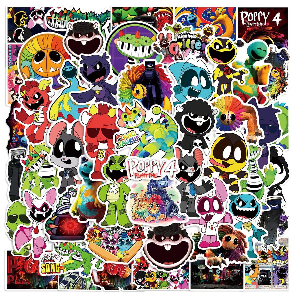 50 ชิ้น Poppy Playtime 4 Nightmare Critters สติกเกอร์การ์ตูนรุ่นสะสมของเล่นของขวัญสําหรับเด็กและแฟน