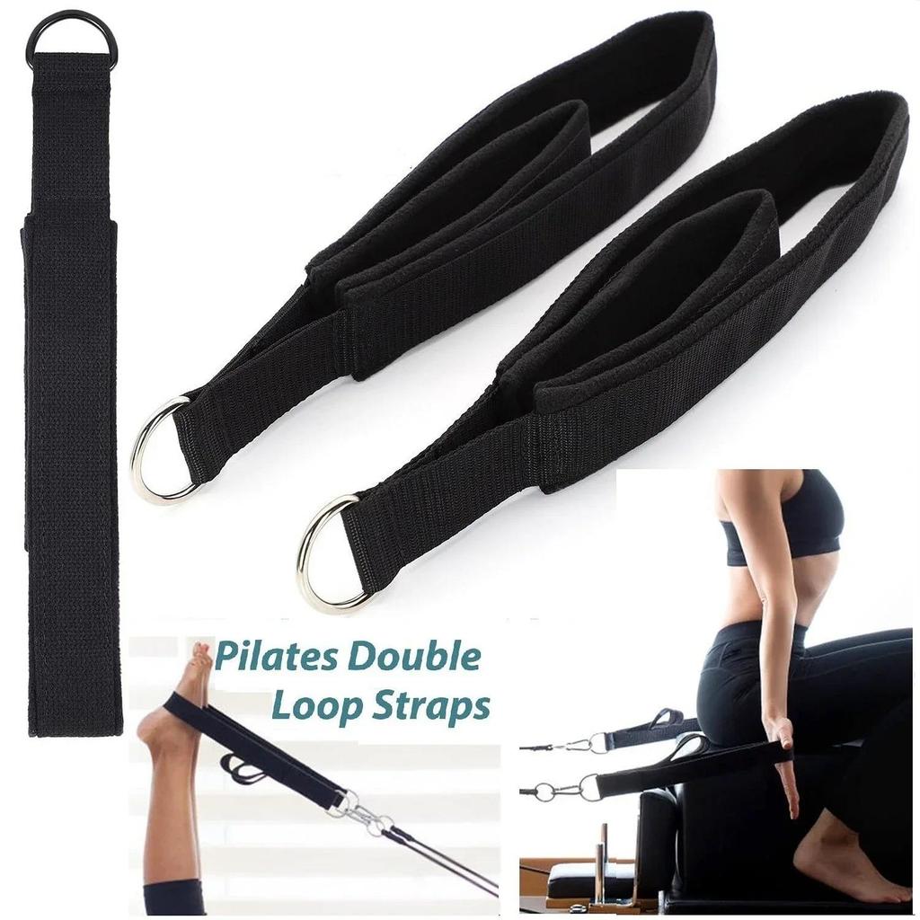 1PC Double Ring Elastic Yoga Pilates Bed Exercise Accessory Ankle Buckle Pilates Stretch Strap Resis