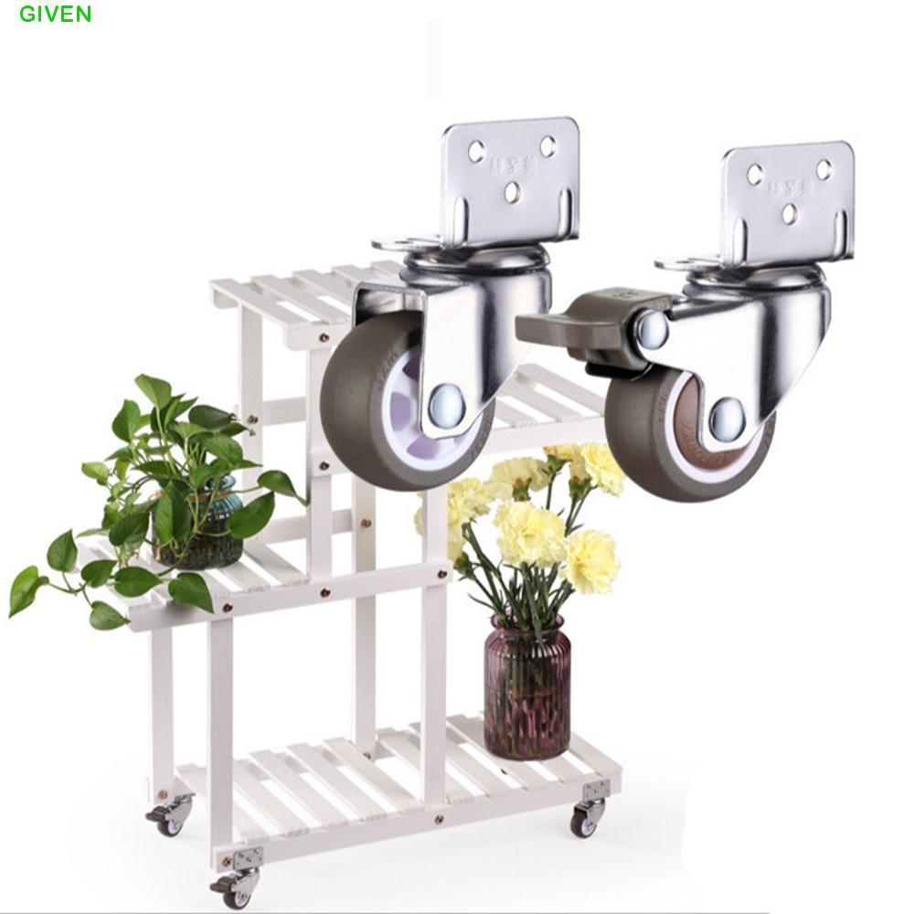 GIVEN เฟอร์นิเจอร์ล้อ L ประเภท 4 ชิ้นอุปกรณ์เสริมในครัวเรือนยางนุ่ม Roller สําหรับล้อรถเข็น