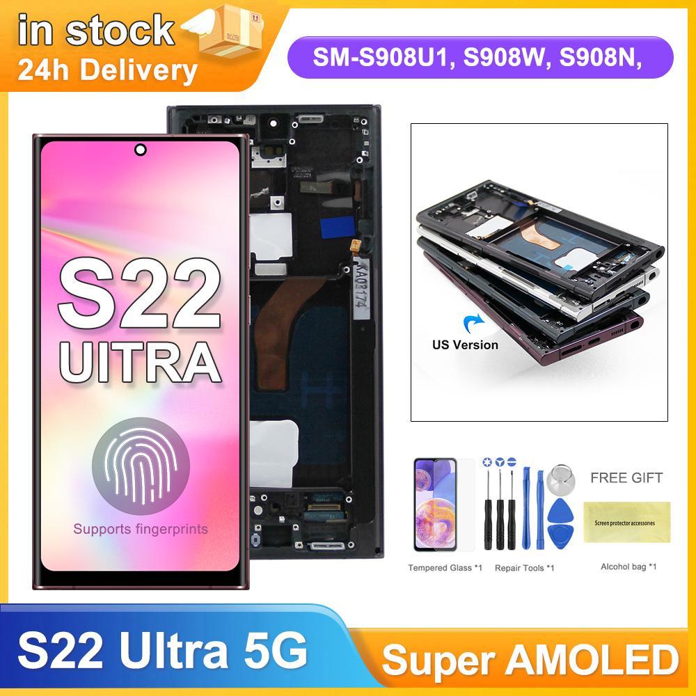 6.67 หน้าจอ Super AMOLED สําหรับ Samsung Galaxy S22 Ultra 5G S908B S908B/DS จอแสดงผล Lcd หน้าจอสัมผั