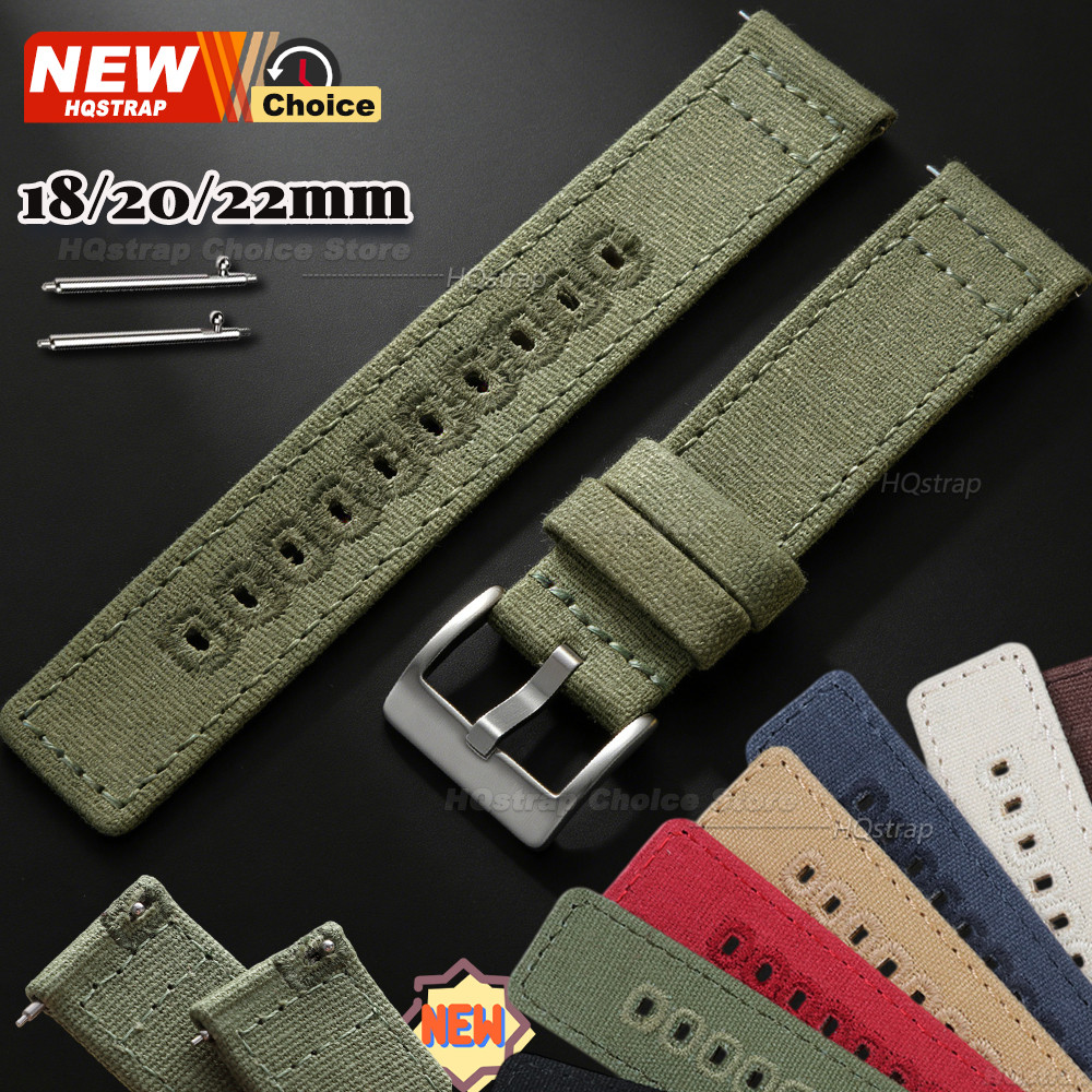 ไนลอนผ้าใบสายนาฬิกา 18 มม.20 มม.22 มม.Universal Band สําหรับ Seiko สร้อยข้อมือสําหรับ Rolex Quick Release ผู้หญิงผู้ชายสายรัดข้อมือ