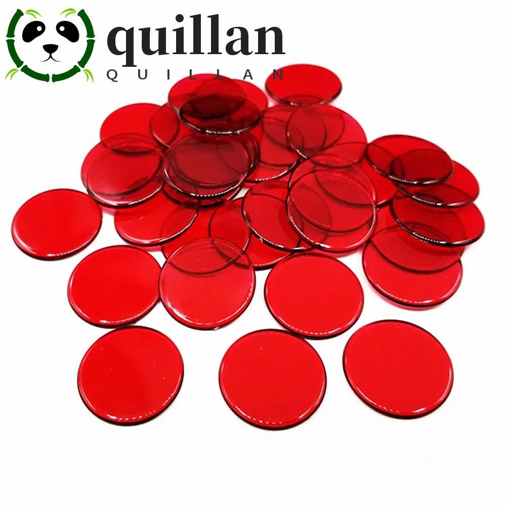 QUILLAN Bingo ชิปโปร่งใสเด็กเด็กรอบชิป 15 มม.Carnival Bingo เกมพลาสติกเหรียญการศึกษาของเล่น