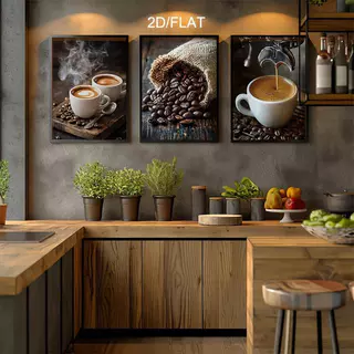 โปสเตอร์พิมพ์ผ้าใบกาแฟคุณภาพสูง 3 ชิ้น/เซ็ต เหมาะสําหรับแขวนผนังร้านกาแฟและศิลปะร้านค้า โปสเตอร์ผ้าใบไร้กรอบเหมาะสําหรับสํานักงานและทางเดินศิลปะ