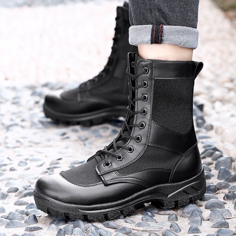 Boots, Side-Zip Combat Boots, Military Boots, Jungle Boots, Combat Boots with Zipper, Hiking Boots