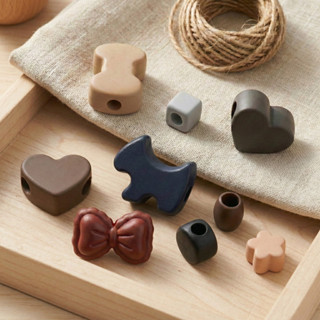 St.Kunkka 20 ชิ้น ลูกปัดอะคริลิกแมตต์ สีสดใส ลายหัวใจและสุนั…