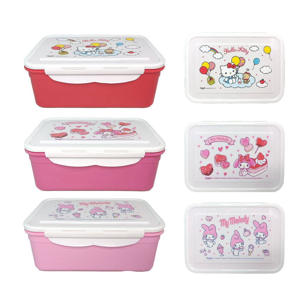 Bento Food Sanrio Box กล่องถนอมอาหารลายการ์ตูนซานริโอ กล่องเก็บของสุญญากาศแบบฝาล็อค