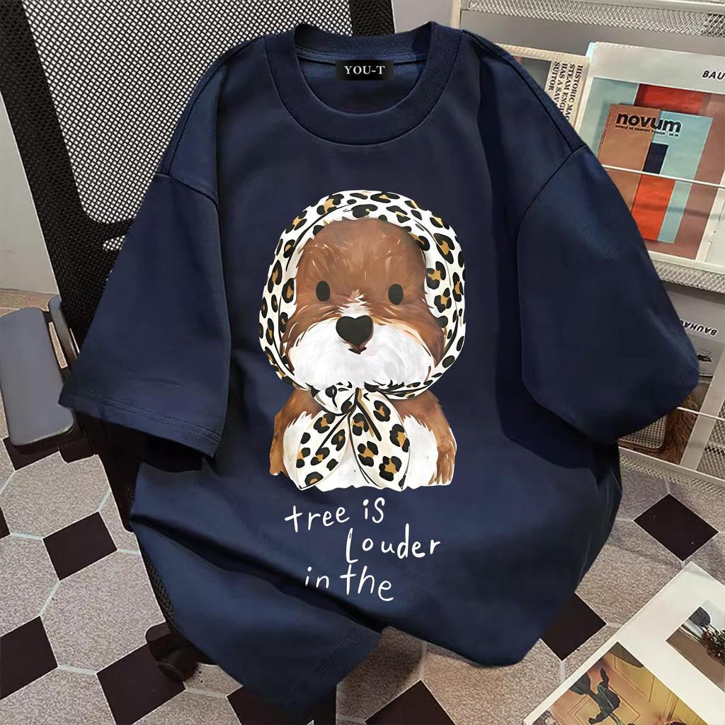 yout-trend🔥 พร้อมส่ง เสื้อยืด oversize unisex สไตล์เกาหลี ผ้าฝ้ายแท้ใส่สบาย ไม่แตกเมื่อซัก "Tree is 
