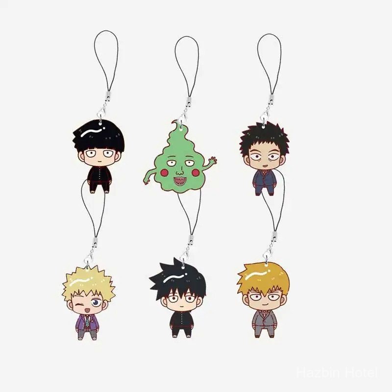 อะนิเมะ Mob Psycho 100 โทรศัพท์มือถือ Charms อะคริลิค Mob Psycho 100 จี้ขนาดเล็กโทรศัพท์พวงกุญแจแฟนข