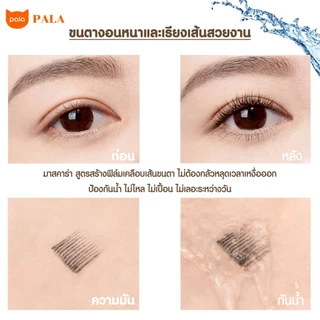 ตะกร้าบริษัท PALA มาสคาร่า MASCARA THICK CURLY WATERPROOF ปัดขนตางอน สีดำ กันน้ำ ทนนาน 14ชม. 5g