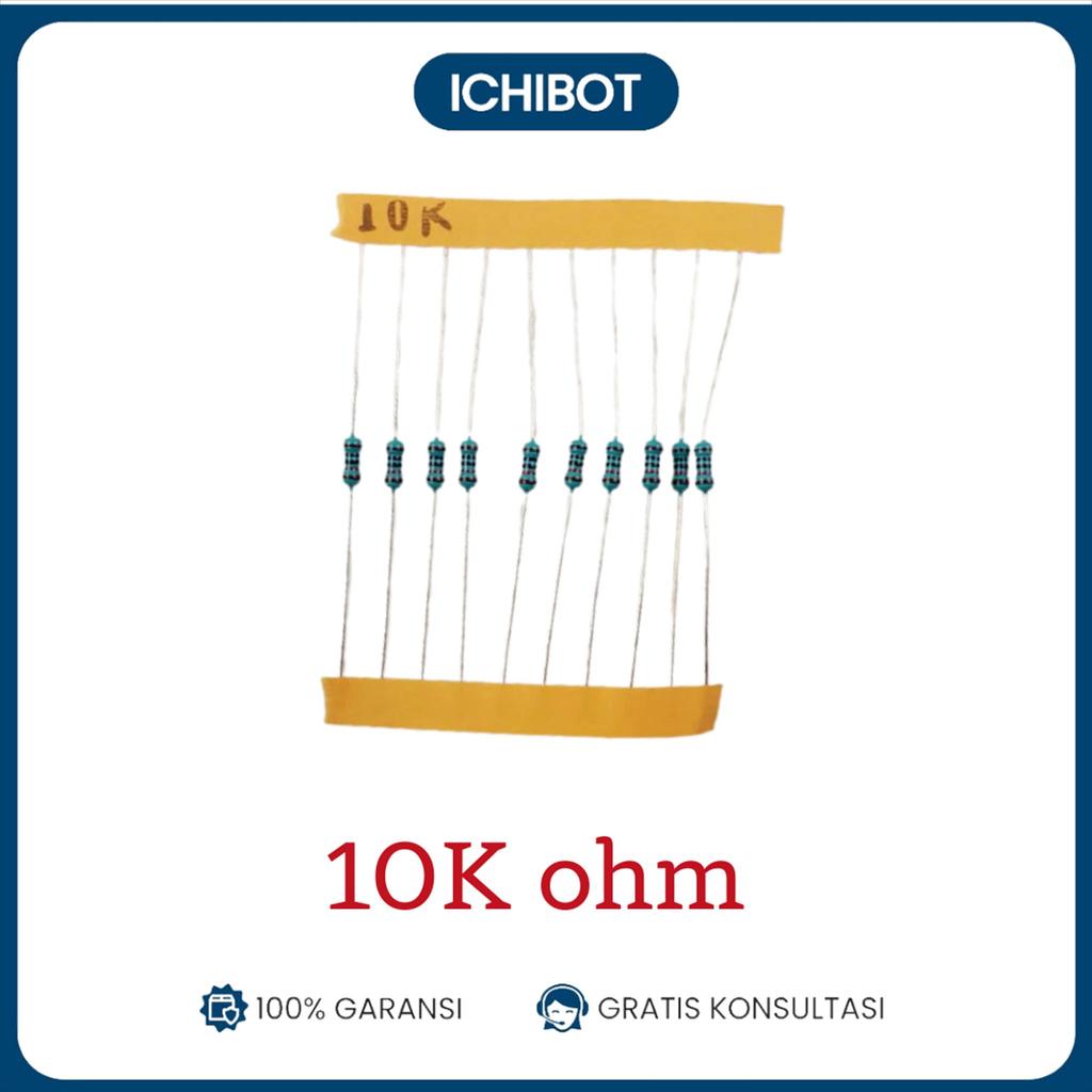 10K Ohm 1/4W 1% ตัวต้านทานฟิล์มโลหะ 10 ชิ้น