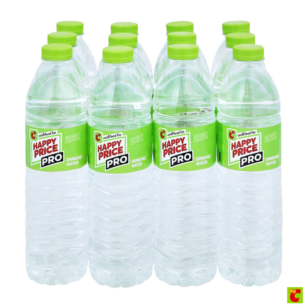 บิ๊กซี แฮปปี้ ไพรซ์ โปร น้ำดื่ม 600 มล. แพ็ค 12 ชิ้น