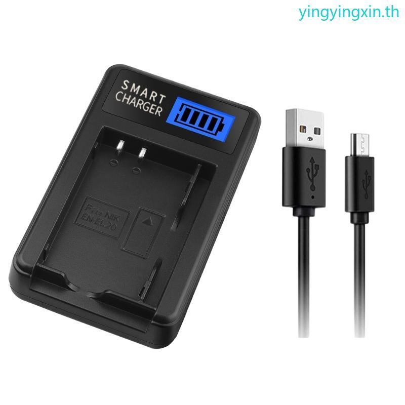 YIN แบบพกพา LCD USB Charger EN-EL20 สําหรับ 1 AW1 J1 J2 J3 J4 PM006