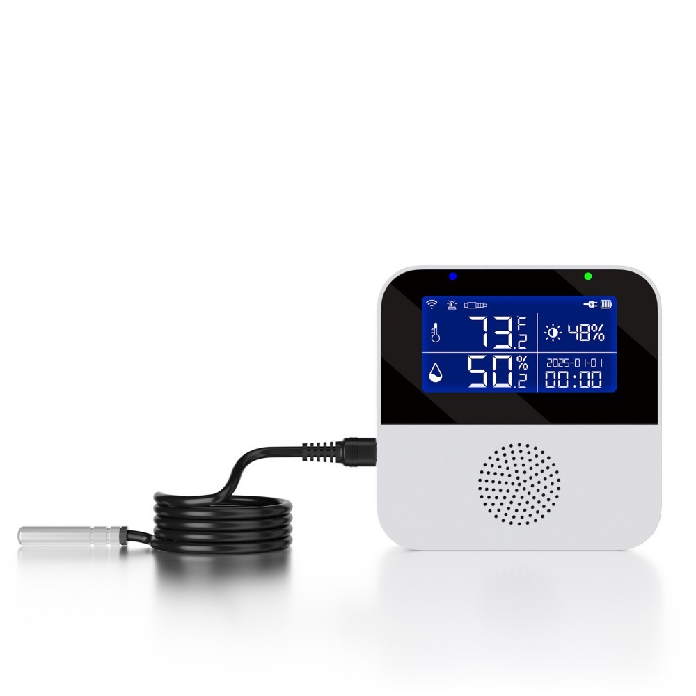 Tuya สมาร์ท WIFI เซ็นเซอร์อุณหภูมิและความชื้นพร้อมจอแสดงผล LCD แบ็คไลท์เครื่องวัดอุณหภูมิในร่มเครื่องวัดความชื้นอุปกรณ์บ้านอัจฉริยะ ราคา ถูกที่สุด ดีลบีเคเค แกลเลอรีภาพที่ 2