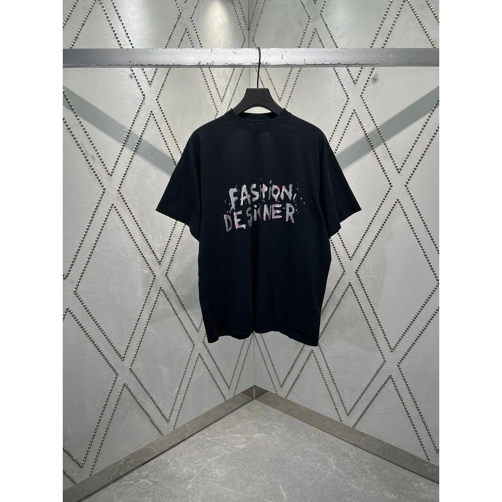 BALE & NICIA @ GA2026 ขนาดใหญ่ 6XL Star รอบคอแขนสั้นเสื้อยืดคู่สไตล์ผู้ชายอารมณ์หลวมขนาดใหญ่ธุรกิจฤด