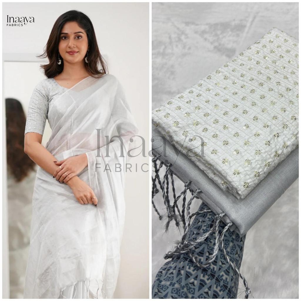 Saree Ethereal Elegance Plain Silk Saree สําหรับผู้หญิง